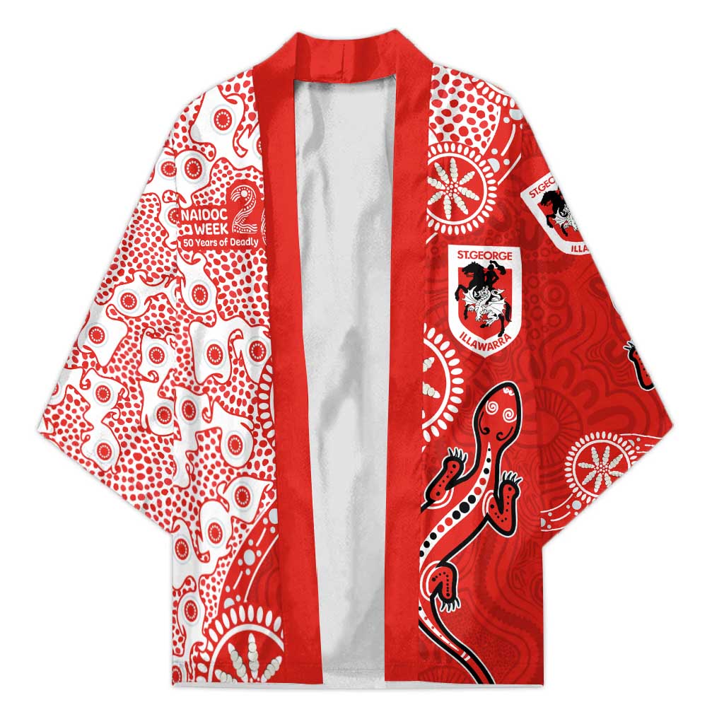 St George Illawarra Dragons NAIDOC Week 2026 Kimono Aboriginal Lizard Dot Painting - 50 Years of Deadly