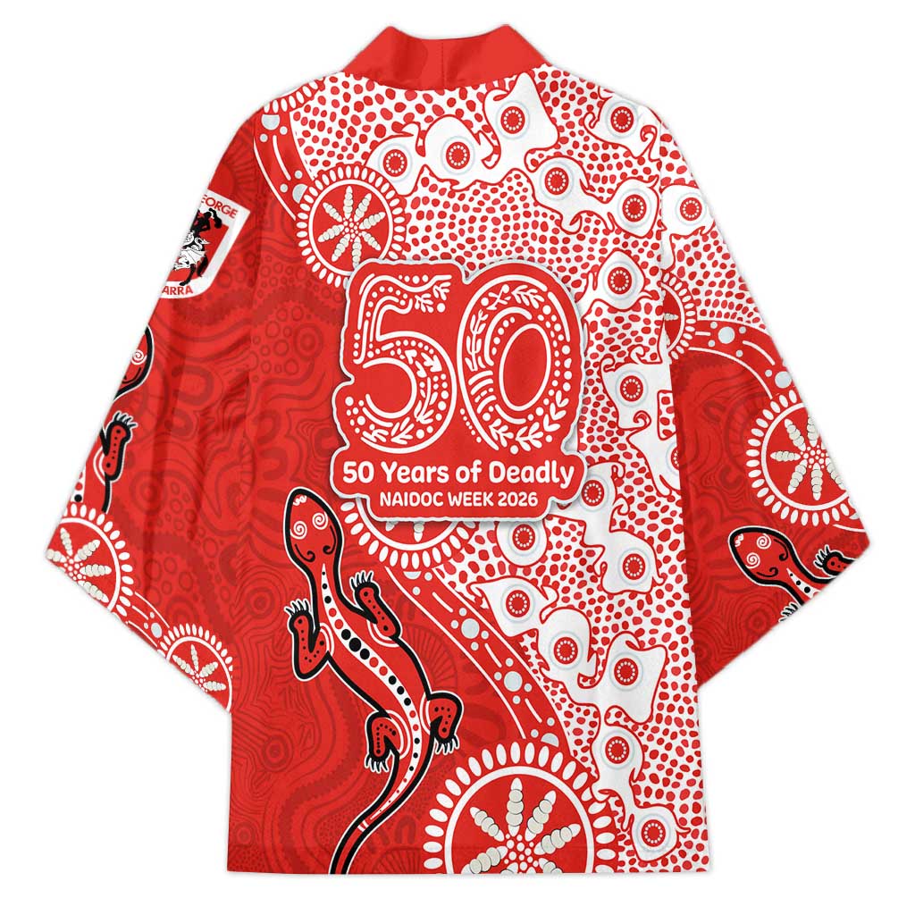 St George Illawarra Dragons NAIDOC Week 2026 Kimono Aboriginal Lizard Dot Painting - 50 Years of Deadly