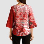 St George Illawarra Dragons NAIDOC Week 2026 Kimono Sleeve Blouse Aboriginal Lizard Dot Painting - 50 Years of Deadly
