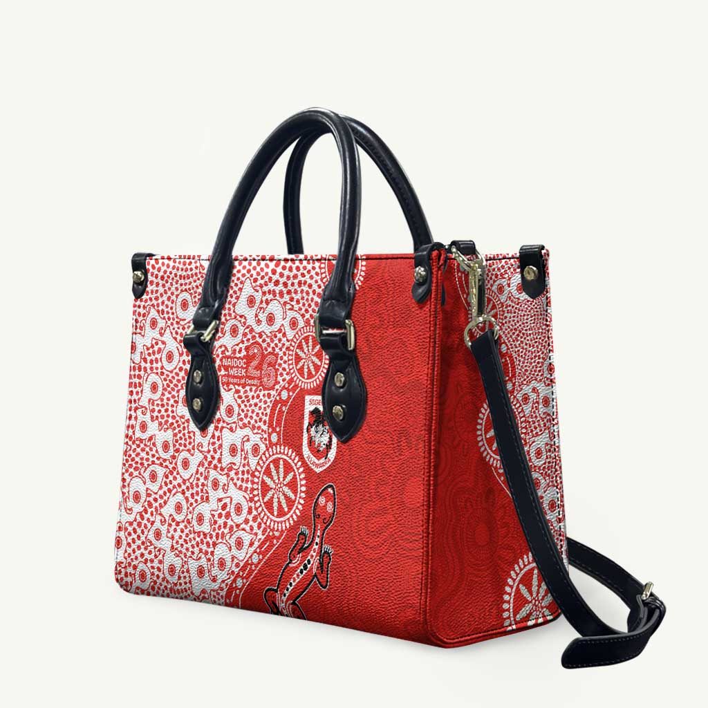 St George Illawarra Dragons NAIDOC Week 2026 Leather Bag Aboriginal Lizard Dot Painting - 50 Years of Deadly