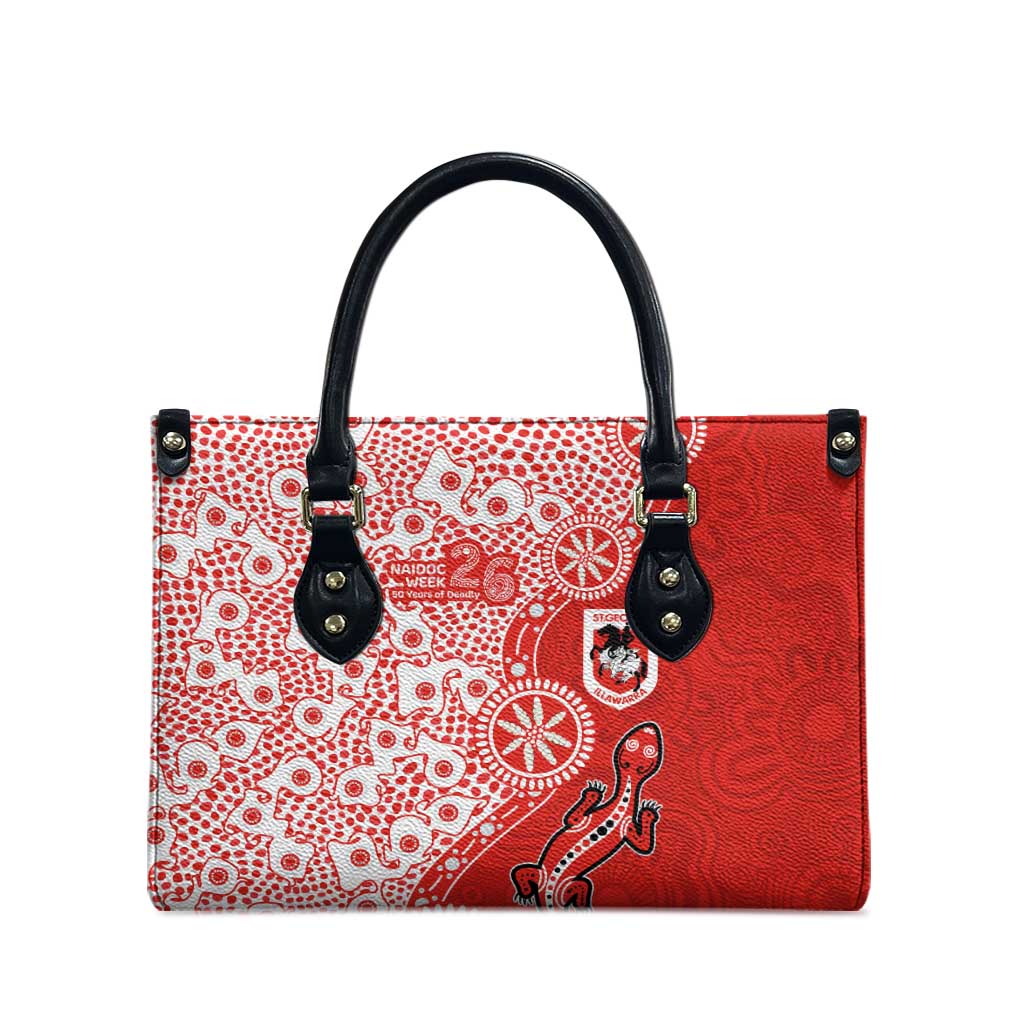 St George Illawarra Dragons NAIDOC Week 2026 Leather Bag Aboriginal Lizard Dot Painting - 50 Years of Deadly