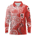 St George Illawarra Dragons NAIDOC Week 2026 Long Sleeve Polo Shirt Aboriginal Lizard Dot Painting - 50 Years of Deadly