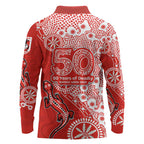 St George Illawarra Dragons NAIDOC Week 2026 Long Sleeve Polo Shirt Aboriginal Lizard Dot Painting - 50 Years of Deadly