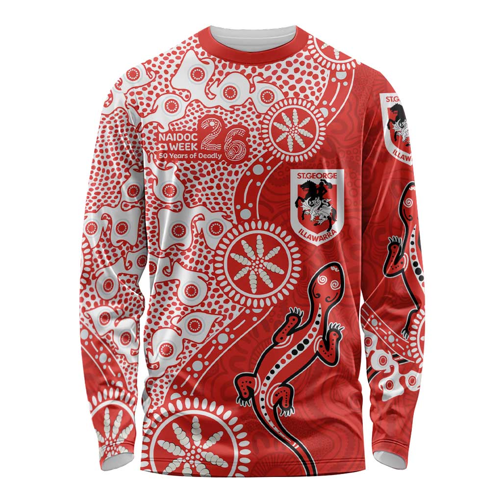 St George Illawarra Dragons NAIDOC Week 2026 Long Sleeve Shirt Aboriginal Lizard Dot Painting - 50 Years of Deadly