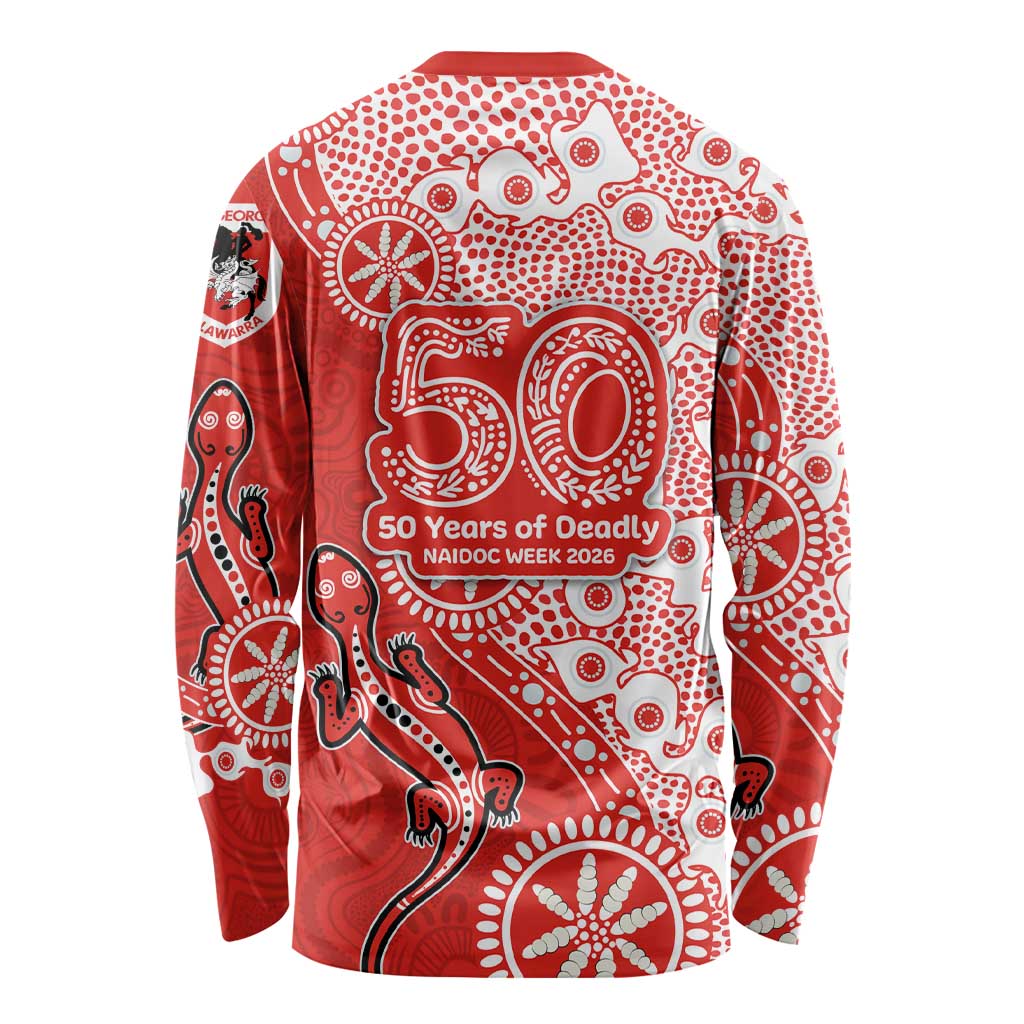 St George Illawarra Dragons NAIDOC Week 2026 Long Sleeve Shirt Aboriginal Lizard Dot Painting - 50 Years of Deadly