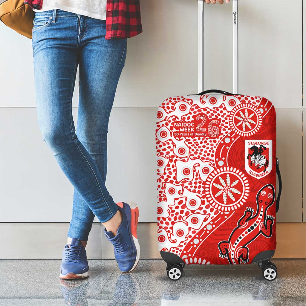 St George Illawarra Dragons NAIDOC Week 2026 Luggage Cover Aboriginal Lizard Dot Painting - 50 Years of Deadly