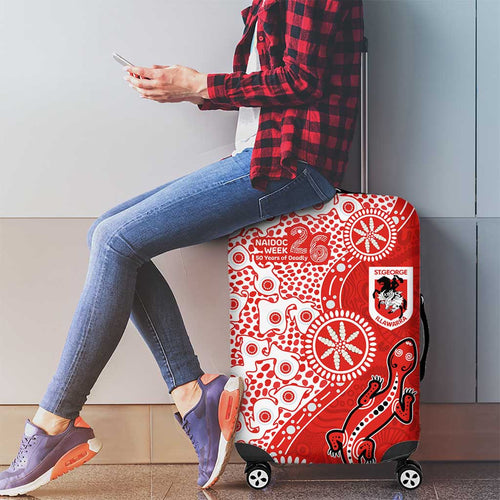 St George Illawarra Dragons NAIDOC Week 2026 Luggage Cover Aboriginal Lizard Dot Painting - 50 Years of Deadly