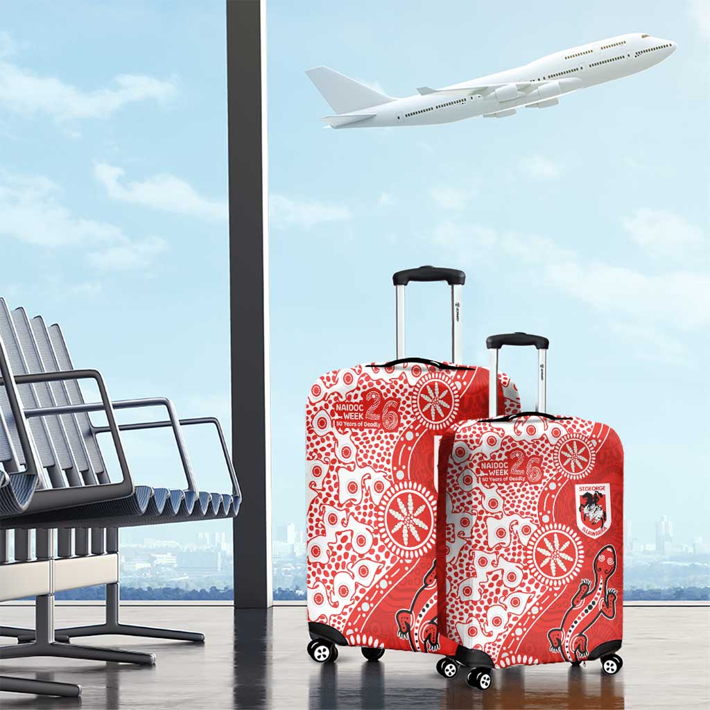 St George Illawarra Dragons NAIDOC Week 2026 Luggage Cover Aboriginal Lizard Dot Painting - 50 Years of Deadly