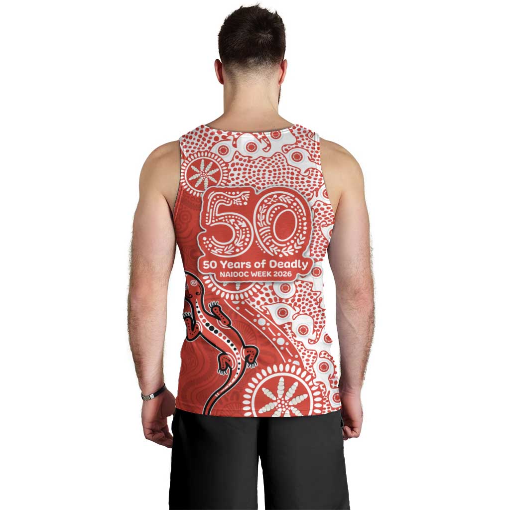 St George Illawarra Dragons NAIDOC Week 2026 Men Tank Top Aboriginal Lizard Dot Painting - 50 Years of Deadly