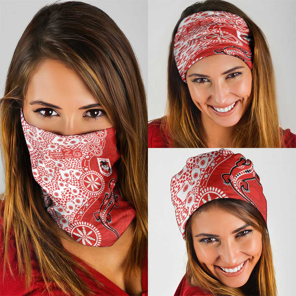 St George Illawarra Dragons NAIDOC Week 2026 Neck Gaiter Aboriginal Lizard Dot Painting - 50 Years of Deadly