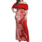 St George Illawarra Dragons NAIDOC Week 2026 Off Shoulder Maxi Dress Aboriginal Lizard Dot Painting - 50 Years of Deadly