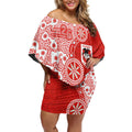 St George Illawarra Dragons NAIDOC Week 2026 Off Shoulder Short Dress Aboriginal Lizard Dot Painting - 50 Years of Deadly