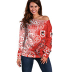 St George Illawarra Dragons NAIDOC Week 2026 Off Shoulder Sweater Aboriginal Lizard Dot Painting - 50 Years of Deadly