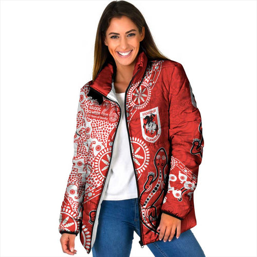 St George Illawarra Dragons NAIDOC Week 2026 Padded Jacket Aboriginal Lizard Dot Painting - 50 Years of Deadly