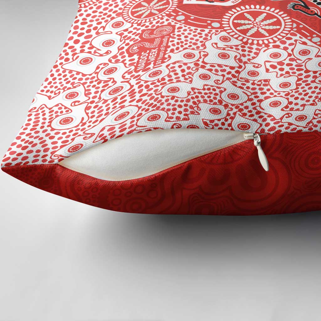 St George Illawarra Dragons NAIDOC Week 2026 Pillow Cover Aboriginal Lizard Dot Painting - 50 Years of Deadly
