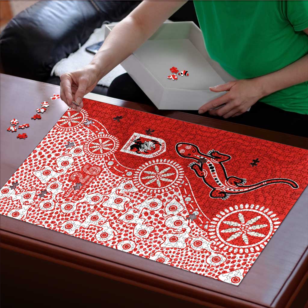 St George Illawarra Dragons NAIDOC Week 2026 Puzzle Aboriginal Lizard Dot Painting - 50 Years of Deadly