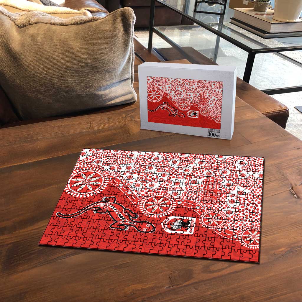 St George Illawarra Dragons NAIDOC Week 2026 Puzzle Aboriginal Lizard Dot Painting - 50 Years of Deadly