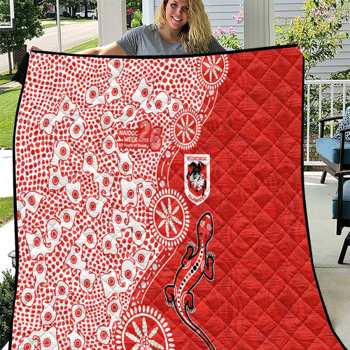 St George Illawarra Dragons NAIDOC Week 2026 Quilt Aboriginal Lizard Dot Painting - 50 Years of Deadly