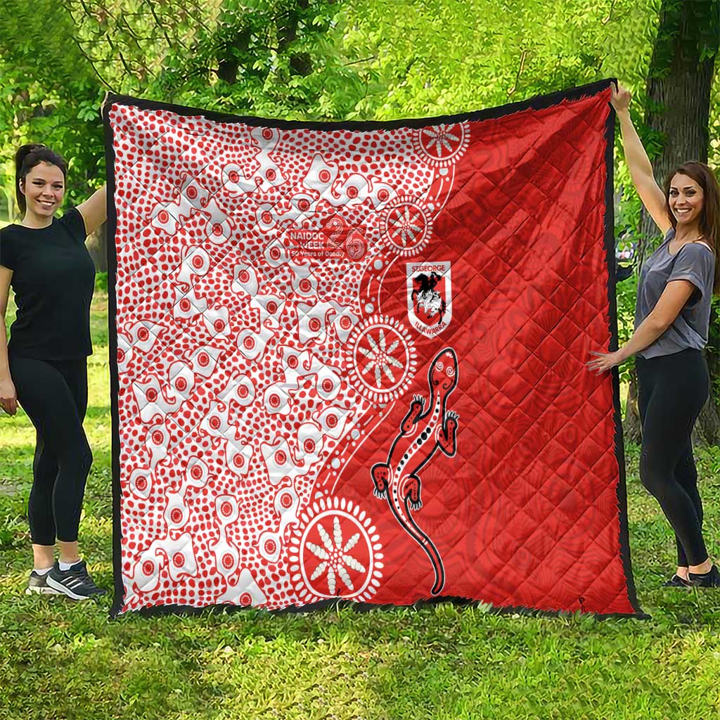 St George Illawarra Dragons NAIDOC Week 2026 Quilt Aboriginal Lizard Dot Painting - 50 Years of Deadly