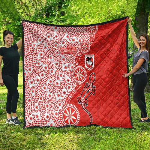 St George Illawarra Dragons NAIDOC Week 2026 Quilt Aboriginal Lizard Dot Painting - 50 Years of Deadly