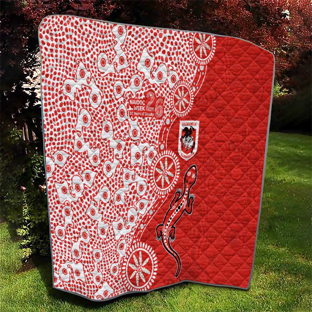 St George Illawarra Dragons NAIDOC Week 2026 Quilt Aboriginal Lizard Dot Painting - 50 Years of Deadly