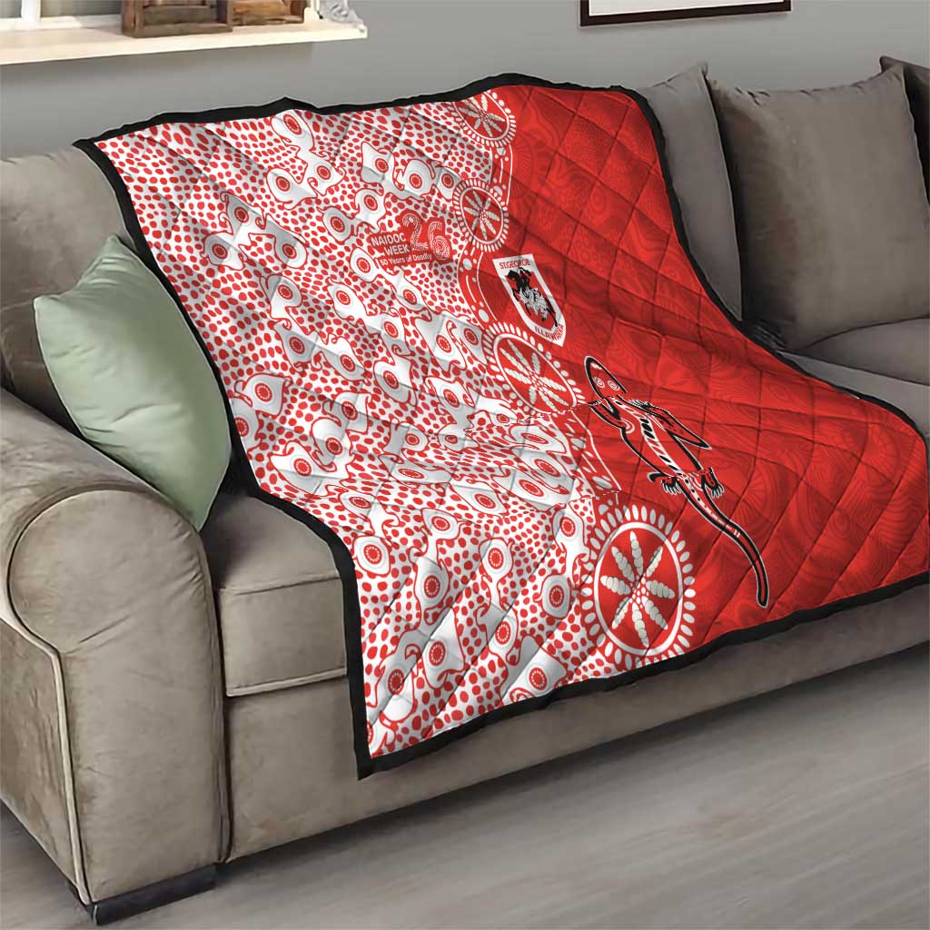 St George Illawarra Dragons NAIDOC Week 2026 Quilt Aboriginal Lizard Dot Painting - 50 Years of Deadly