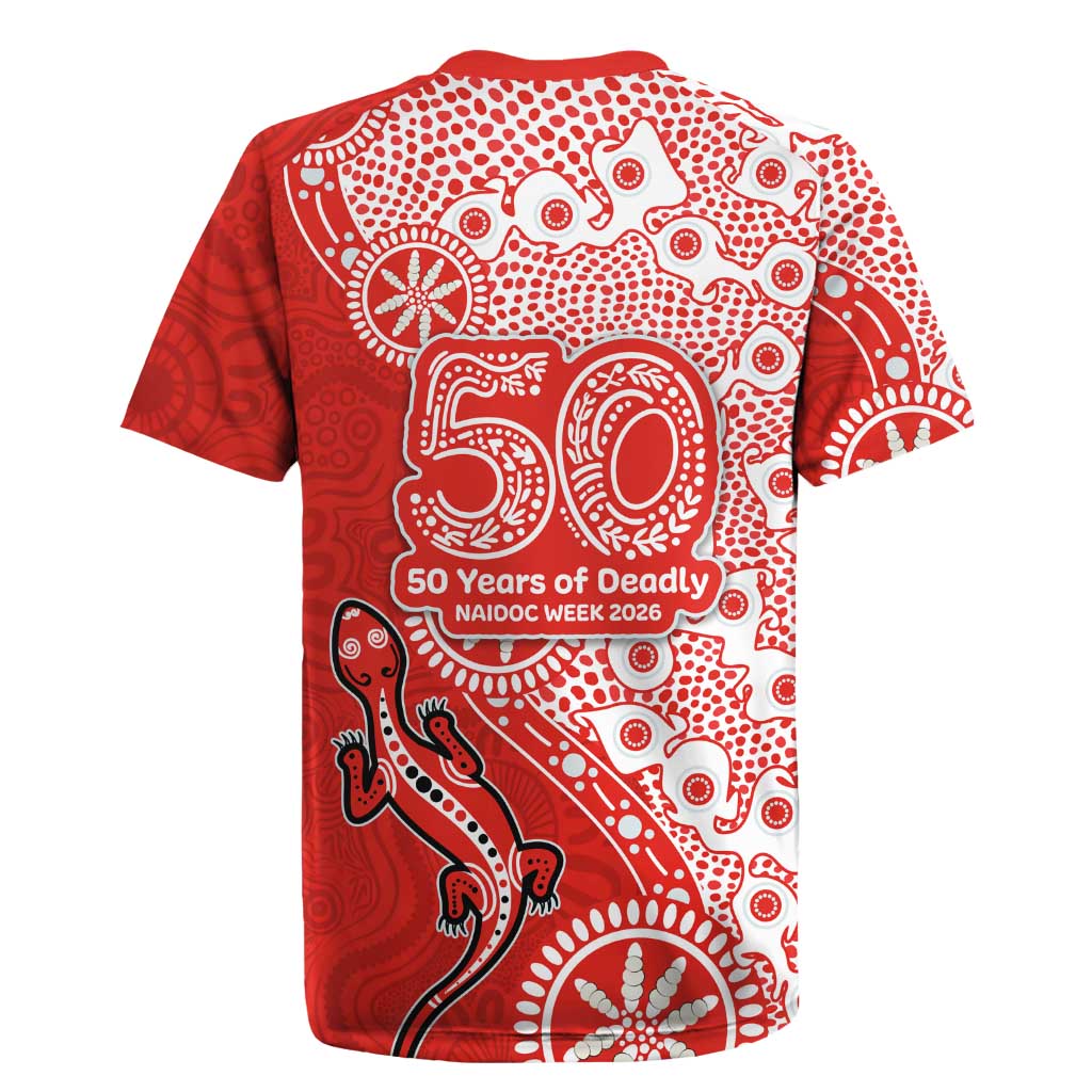 St George Illawarra Dragons NAIDOC Week 2026 Rugby Jersey Aboriginal Lizard Dot Painting - 50 Years of Deadly