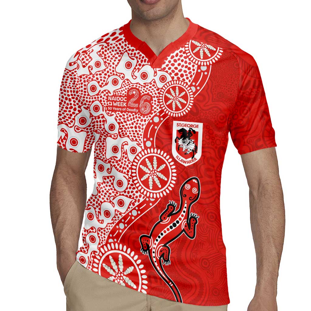 St George Illawarra Dragons NAIDOC Week 2026 Rugby Jersey Aboriginal Lizard Dot Painting - 50 Years of Deadly