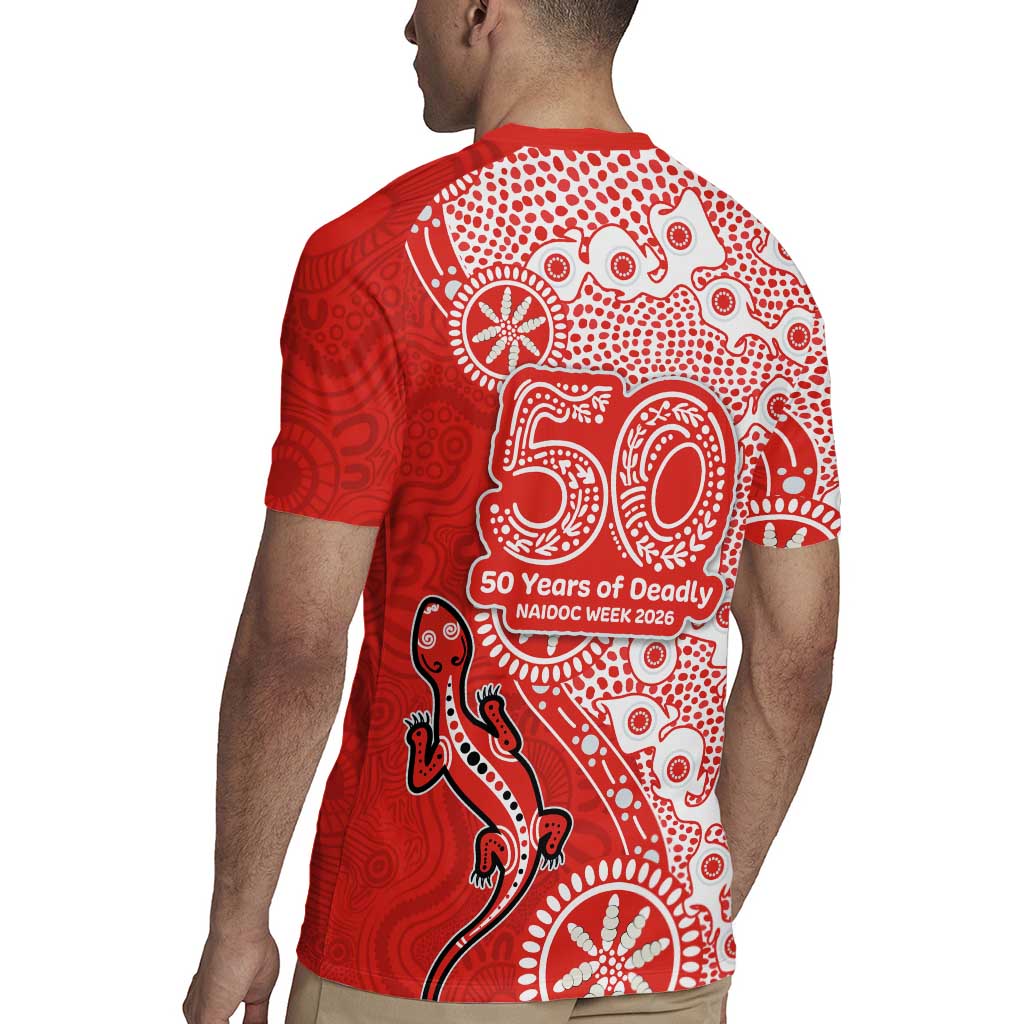 St George Illawarra Dragons NAIDOC Week 2026 Rugby Jersey Aboriginal Lizard Dot Painting - 50 Years of Deadly