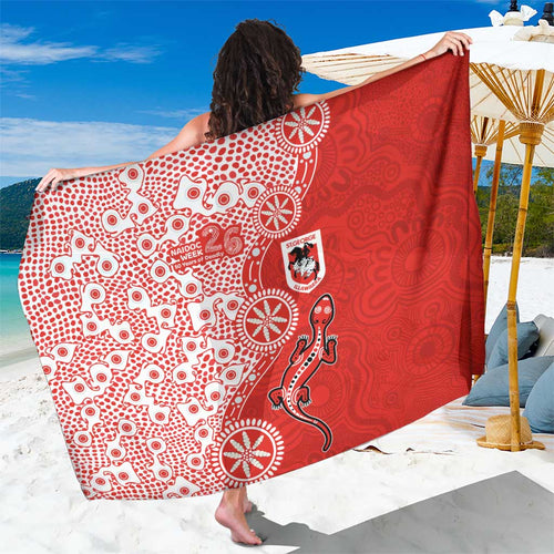 St George Illawarra Dragons NAIDOC Week 2026 Sarong Aboriginal Lizard Dot Painting - 50 Years of Deadly
