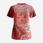 St George Illawarra Dragons NAIDOC Week 2026 Scrub Top Aboriginal Lizard Dot Painting - 50 Years of Deadly