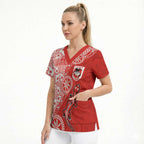 St George Illawarra Dragons NAIDOC Week 2026 Scrub Top Aboriginal Lizard Dot Painting - 50 Years of Deadly