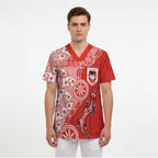 St George Illawarra Dragons NAIDOC Week 2026 Scrub Top Aboriginal Lizard Dot Painting - 50 Years of Deadly