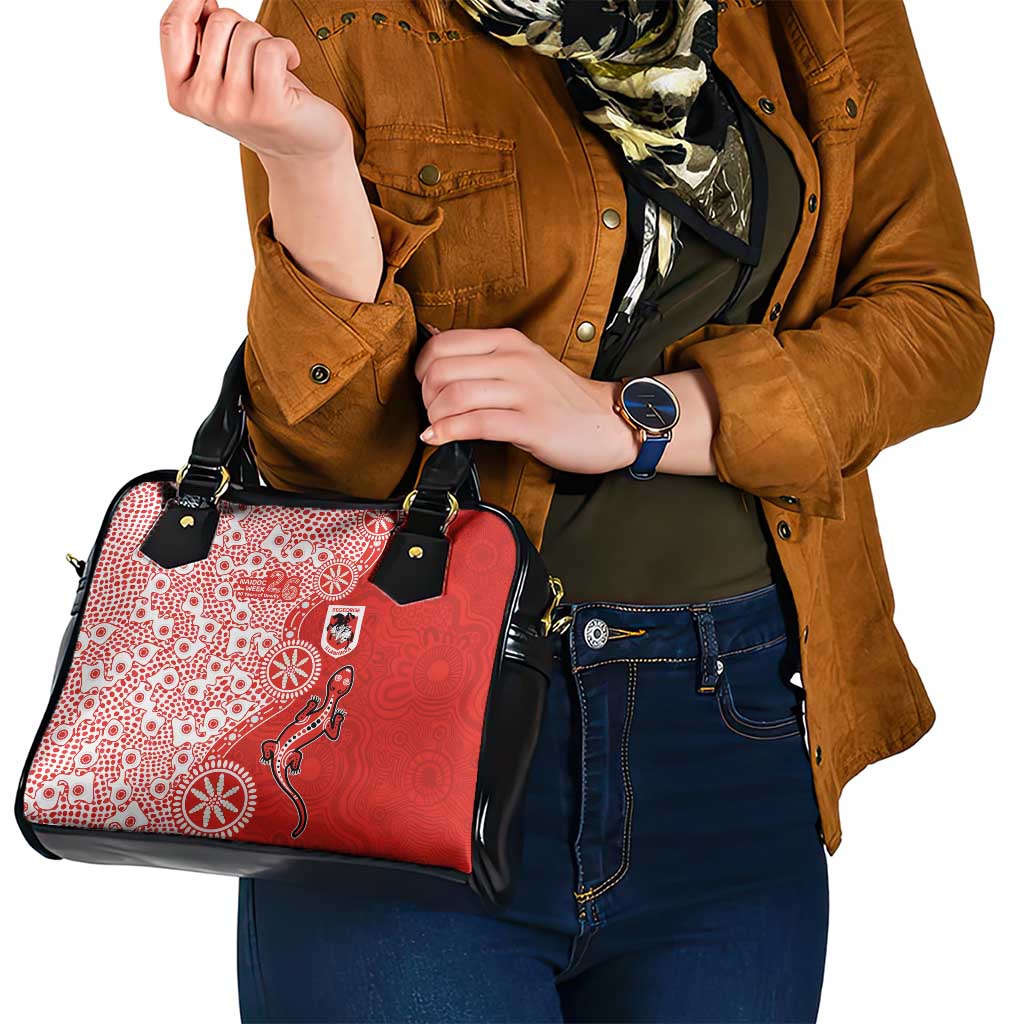 St George Illawarra Dragons NAIDOC Week 2026 Shoulder Handbag Aboriginal Lizard Dot Painting - 50 Years of Deadly