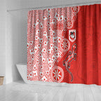 St George Illawarra Dragons NAIDOC Week 2026 Shower Curtain Aboriginal Lizard Dot Painting - 50 Years of Deadly