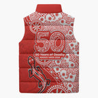 St George Illawarra Dragons NAIDOC Week 2026 Sleeveless Puffer Jacket Aboriginal Lizard Dot Painting - 50 Years of Deadly
