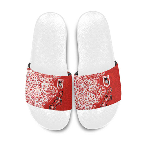 St George Illawarra Dragons NAIDOC Week 2026 Slide Sandals Aboriginal Lizard Dot Painting - 50 Years of Deadly