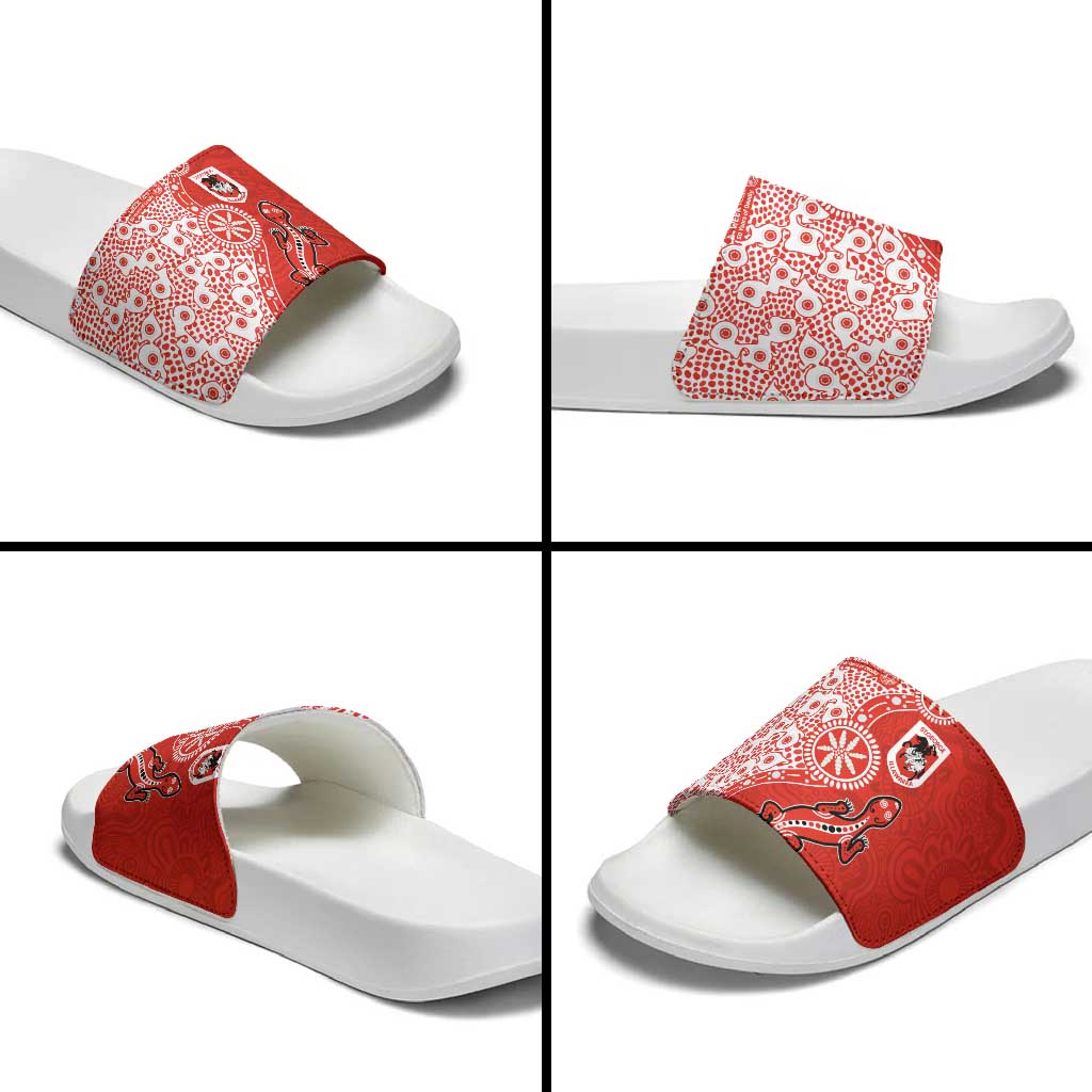 St George Illawarra Dragons NAIDOC Week 2026 Slide Sandals Aboriginal Lizard Dot Painting - 50 Years of Deadly