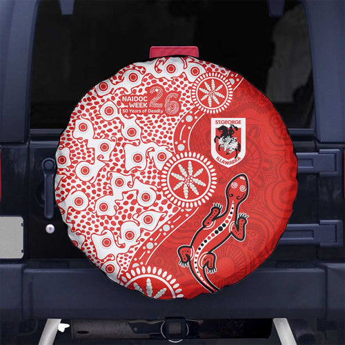 St George Illawarra Dragons NAIDOC Week 2026 Spare Tire Cover Aboriginal Lizard Dot Painting - 50 Years of Deadly