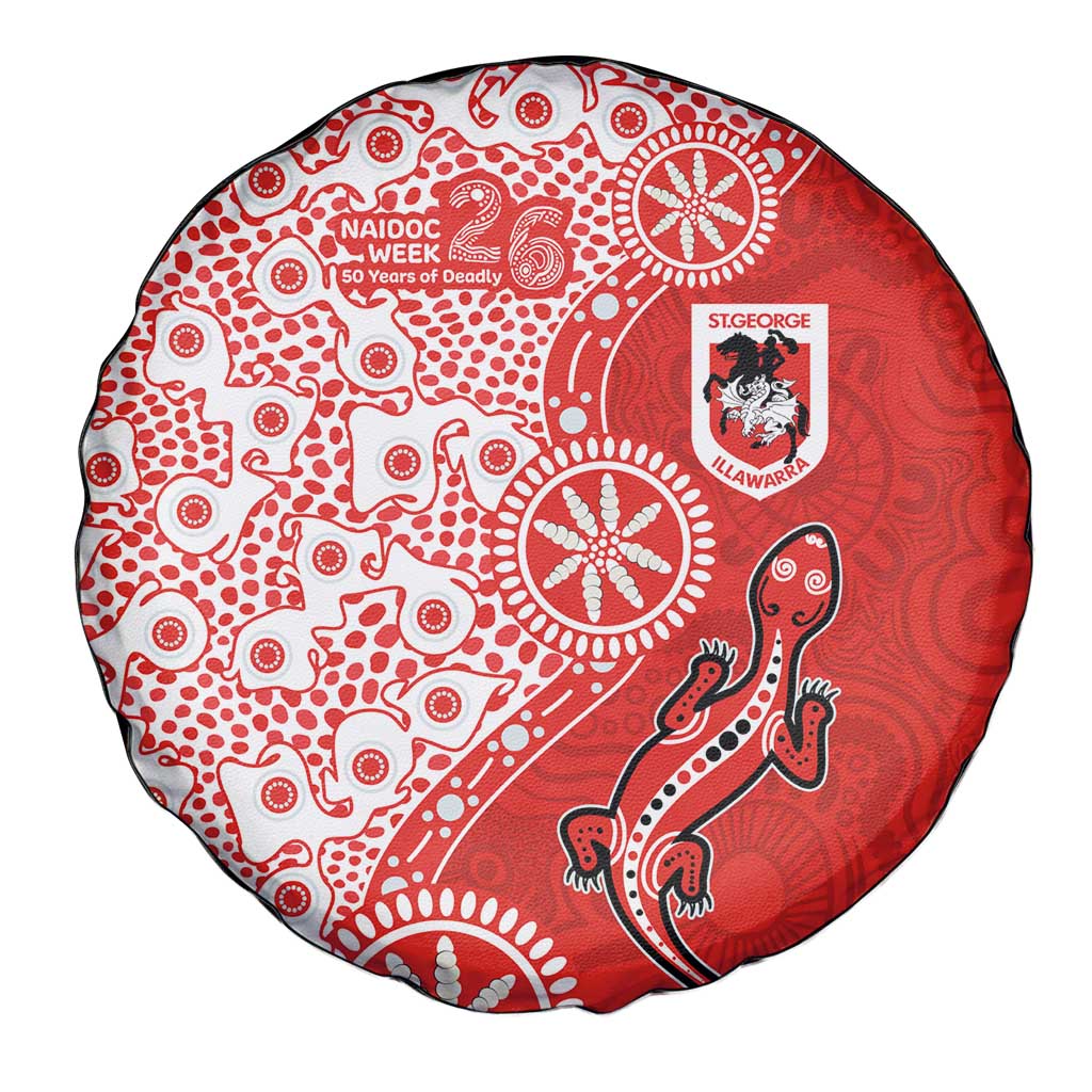 St George Illawarra Dragons NAIDOC Week 2026 Spare Tire Cover Aboriginal Lizard Dot Painting - 50 Years of Deadly