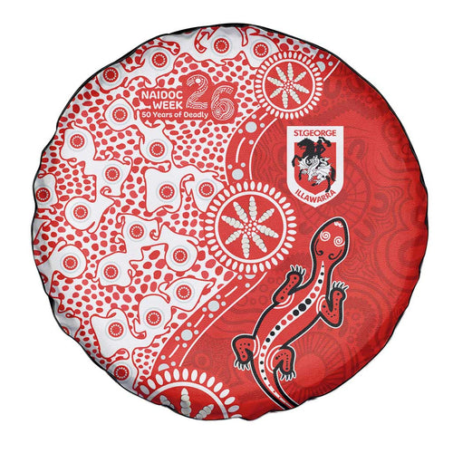 St George Illawarra Dragons NAIDOC Week 2026 Spare Tire Cover Aboriginal Lizard Dot Painting - 50 Years of Deadly
