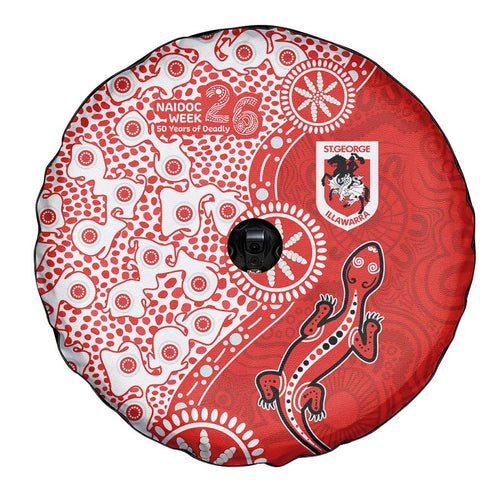 St George Illawarra Dragons NAIDOC Week 2026 Spare Tire Cover Aboriginal Lizard Dot Painting - 50 Years of Deadly