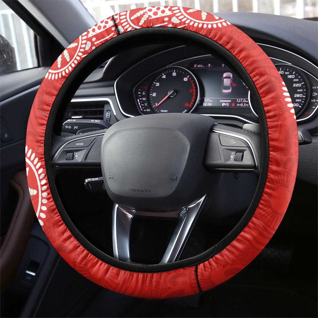 St George Illawarra Dragons NAIDOC Week 2026 Steering Wheel Cover Aboriginal Lizard Dot Painting - 50 Years of Deadly