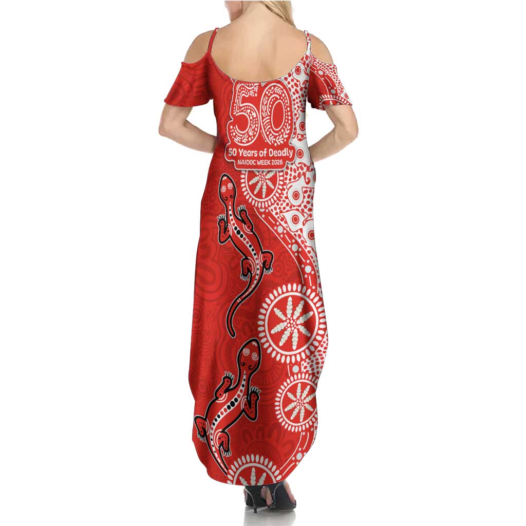 St George Illawarra Dragons NAIDOC Week 2026 Summer Maxi Dress Aboriginal Lizard Dot Painting - 50 Years of Deadly