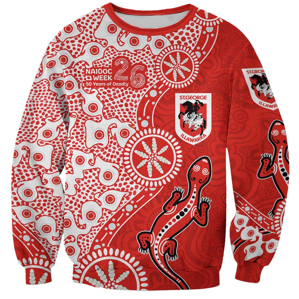 St George Illawarra Dragons NAIDOC Week 2026 Sweatshirt Aboriginal Lizard Dot Painting - 50 Years of Deadly