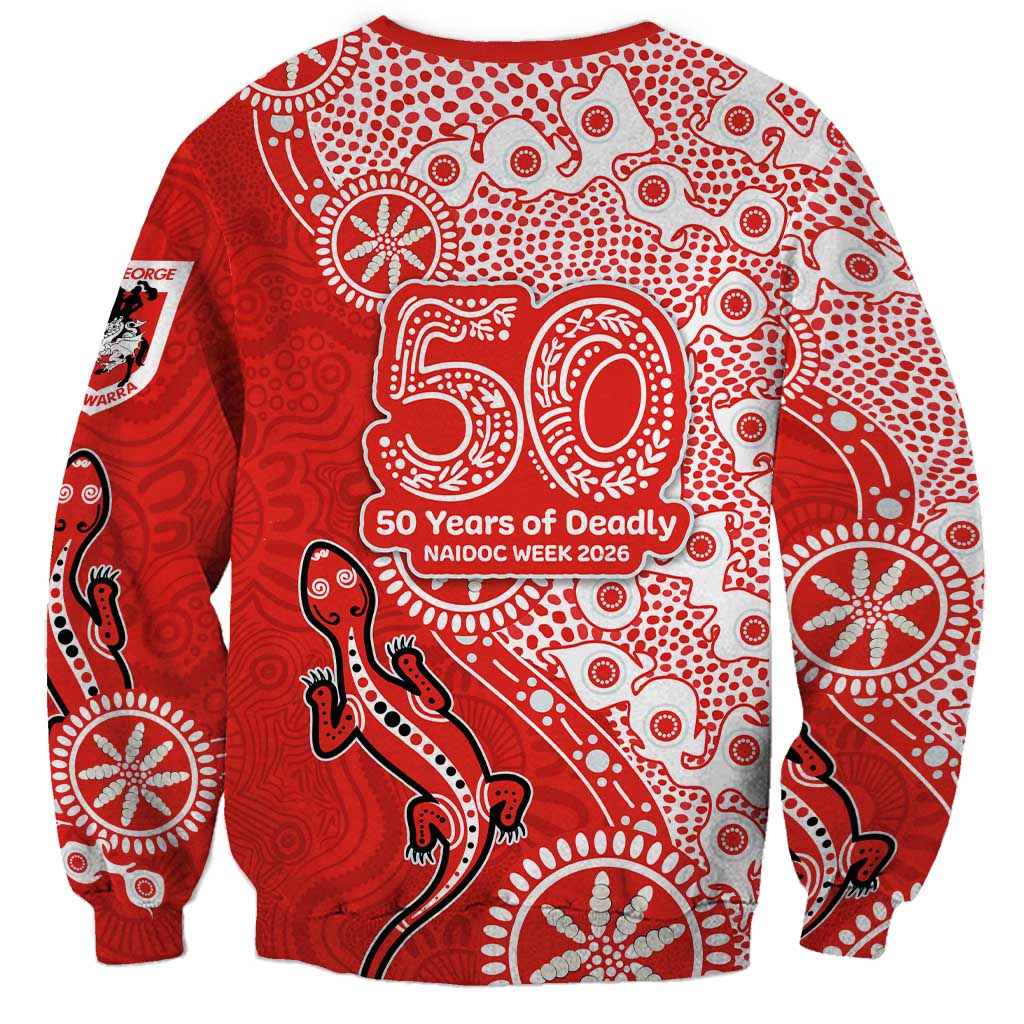 St George Illawarra Dragons NAIDOC Week 2026 Sweatshirt Aboriginal Lizard Dot Painting - 50 Years of Deadly