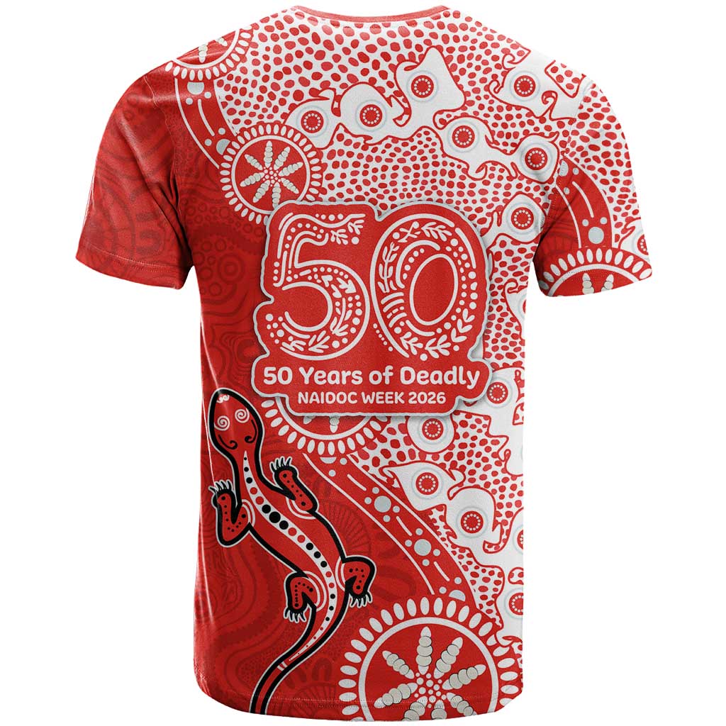 St George Illawarra Dragons NAIDOC Week 2026 T Shirt Aboriginal Lizard Dot Painting - 50 Years of Deadly