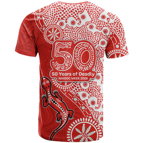 St George Illawarra Dragons NAIDOC Week 2026 T Shirt Aboriginal Lizard Dot Painting - 50 Years of Deadly