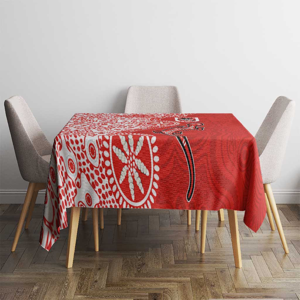 St George Illawarra Dragons NAIDOC Week 2026 Tablecloth Aboriginal Lizard Dot Painting - 50 Years of Deadly