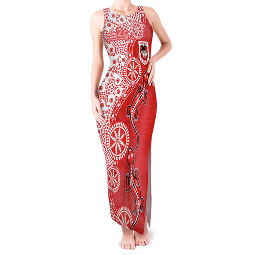 St George Illawarra Dragons NAIDOC Week 2026 Tank Maxi Dress Aboriginal Lizard Dot Painting - 50 Years of Deadly